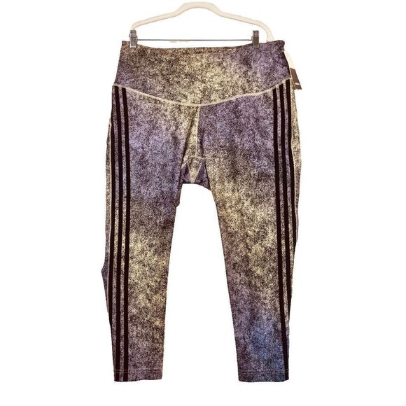 NWT Women's Adidas CLIMALITE Mix‎ 3/4 Tie dyed Yoga Workout Pants Sz 3X New - Picture 1 of 8